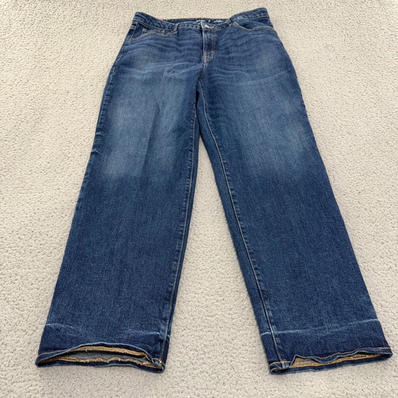 Old Navy Denim - Old Navy OG Loose High Rise Straight Leg Blue Jeans Womens 16 Tall Medium Wash